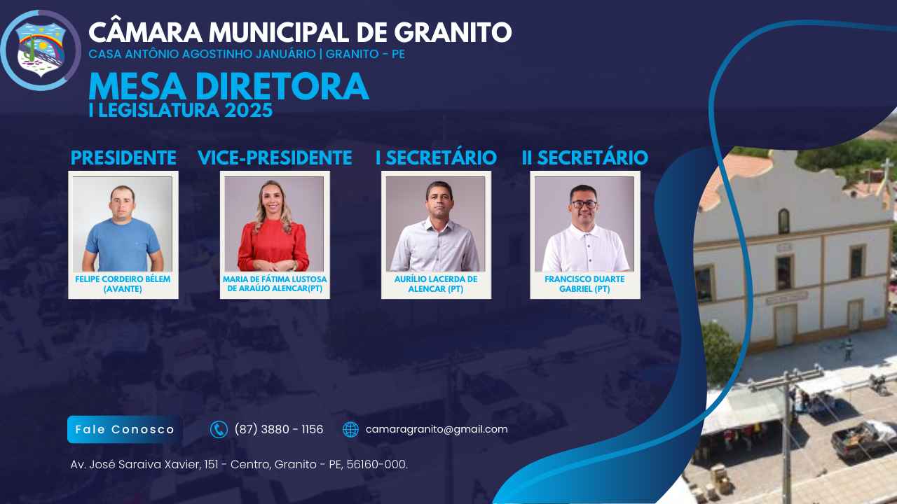 Câmara Municipal de Granito elege nova Mesa Diretora para o ano legislativo